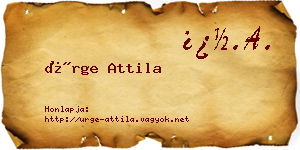 Ürge Attila névjegykártya